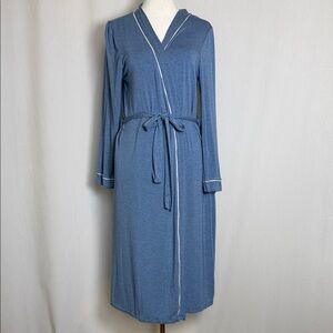 Little Sleepies Soft Blue Bamboo Women's Robe Size XS Midi Length Hypoallergenic